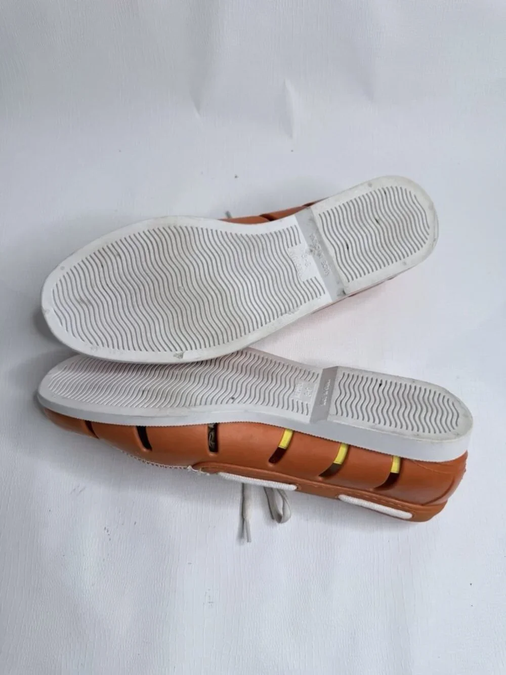 Five Flops Mens Boat Shoes Green Vented Lace Up Jelly Rubber Water Medium 8/9